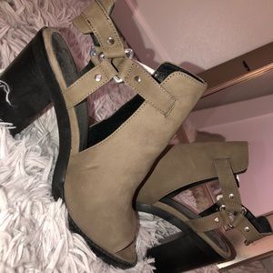 Open Toed Booties with clasp on ankle